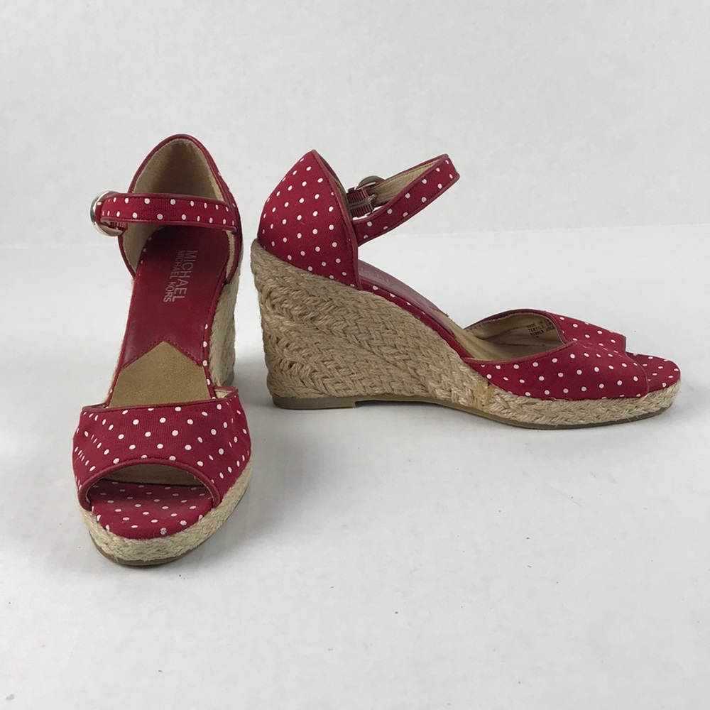 Michael Kors polka dot wedges